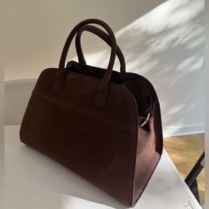 Elegant  Brown Suede Handbag New With Tag